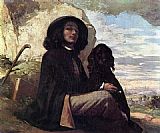 Self Portrait with a Black Dog